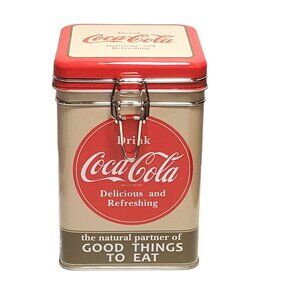 2015 Coke Coca-Cola Tin Box Company Canister Latch Top 6" Good Things To Eat